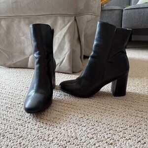 Black Block Heel Booties